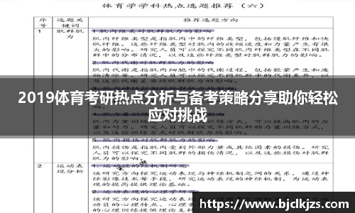 2019体育考研热点分析与备考策略分享助你轻松应对挑战